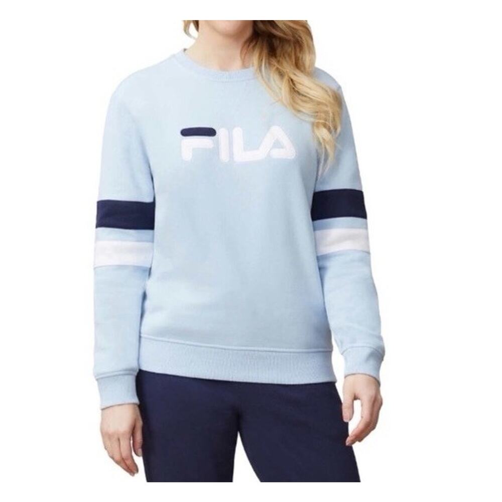 Fila crewneck sweatshirt with a logo and sleeve stripes Large